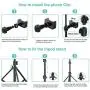 10'' Selfie Ring Light with Tripod Stand & Phone Holder for Live Stream/Makeup, Dimmable Led Camera Beauty Ringlight for YouTube TikTok/Photography Compatible with Cell Phone(Upgraded)