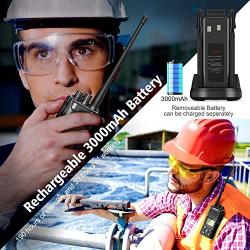 SAMCOM Two Way Radio FPCN10A 2 Watts Programmable UHF Handheld Walkie Talkie Long Range 20 Channels Double PTT LCD Display Earpieces, 6 Packs