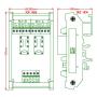 Electronics-Salon DIN Rail Mount 2 DPDT Signal Relay Interface Module, DC 24V Version.