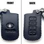 ROMASO Key Fob Cover fit for Toyota,Car Key Fob Case Suit for Toyota Highlander Avalon Camry Corolla RAV4 4 Buttons,Leather Key Fob Shell(Black) with Keychain
