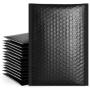 Fuxury Fu Global 6x10 Inch Black Poly Bubble Mailer, 25pcs #0 Self Seal Padded Envelopes, Bubble Lined Wrap Bags for CDs & Jewelries & Cosmetics Packing Shipping Mailing (Inside Size: 6x9'')