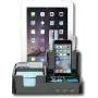 All-in-One Desk Organizer & Docking Station/Stand for iPad/iPhone/Tablets/Smartphones with 3 USB Ports
