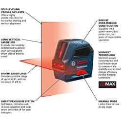 Bosch Self-Leveling Cross-Line Red-Beam Laser Level GLL 55