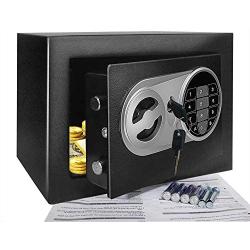 King Winner Mini Digital Electronic Security Safe Box,Safes, Wall-Anchoring Metal Steel Safe Deposit Box for Jewelry Money Cash Valuables
