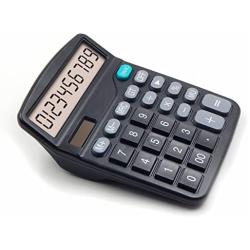 OFFDIX Large Office Calculators Office Desktop Black Calculator for 2018 Gift, Solar and Battery Dual Power Electronic Calculator Portable 12 Digit Large Office Calculator LCD Display Desk Calculator
