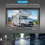 DALLUX Backup Camera System with 9'' Monitor Built-in DVR Recorder for RV Semi Box Truck Trailer Motorhome,Quad Split Screen 4 Channel 1080P HD Waterproof Rear & Side View Rearview Camera Kit