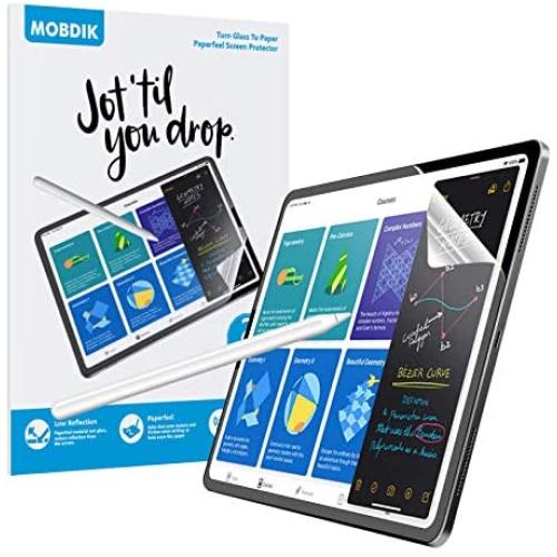 [2 Pack]Paperfeel Screen Protector Compatible with iPad Pro 12.9 Screen Protector(2020 & 2018 Models), iPad Pro 12.9 Screen Protector PET Film for Drawing Anti-Glare and Paperfeel with Easy Installation Kit