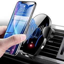 Wireless Car Charger Mount, Mikikin Auto-Clamping Qi 10W 7.5W Fast Charging Car Phone Holder Air Vent Compatible with iPhone 11/11 Pro/11 Pro Max/X/XR/Xs/Xs Max/8/8 Plus, Samsung S10/S10+/S9/S9+/S8+