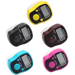 ROYAL WIND 5 Pcs Tally Counter Finger Counters - 5 Digital LED Electronic Finger Counter, Mechanical Manual Clicker Number Lap Tracker Counter