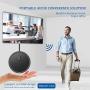 Runpu Conference Room Omnidirectional Microphone 360° Voice Pickup USB conference microphone for Home Office Teleconferencing VoIP Calls Game Streaming Zoom Skype Meeting M10W
