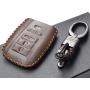 Vitodeco Genuine Leather Smart Key Keyless Remote Entry Fob Case Cover with Key Chain for Acura RLX, Acura TLX, Acura ILX (4 Buttons, Brown)