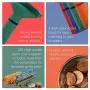 252 Coin Wrappers with Coin Sorter Tube - Funnel Shaped Color-Coded Coin Counter Stacking Roll Sorting Tubes