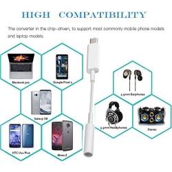 USB C to 3.5mm Headphone Jack Adapter, USB Type C to 3.5mm Adapter Compatible with Pixel 4 3 2 XL, Samsung S10 S9 Plus Note 10, Pad Pro,Mate 30 20 Pro and More [2 Pack]