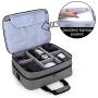 Luxja 2 Layers Projector Case with Protective Laptop Sleeve, Projector Bag with Adjustable Compartments, Gray