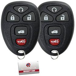 KeylessOption Keyless Entry Remote Control Car Key Fob Replacement for 15912860 (Pack of 2)