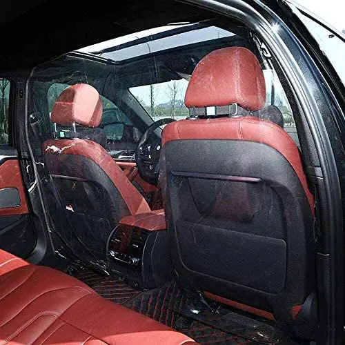 FiGoal Car Isolation Film Plastic Anti-Fog Full Surround Protective Cover Cab Taxi Front and Rear Row Isolation Film Transparent Isolation Membrane Curtain PVC Film Protective Cover