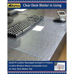 Desk Mat Clear Pad Blotter Mats Office Table Protector on Top of Desks for Laptop Computer Desktop Keyboard Pads Plastic Transparent Wipeable Waterproof Mat Vinyl PVC 17 x 36'' with Mouse Pad