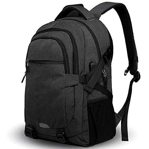 Business Travel Laptop Backpack 15.6 Inch,Tocode Computer Backpack School Backpack with USB Charging Port&Headphone Hole Anti-Theft Water Resistant College Backpack for Women & Men–Black Update