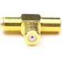 F Female Coax Cable Connectors,ANHAN F Type Coaxial Splitter 3 Way TV Combiner Splitter Female to 2 Female Adapters for TV Video VCR Antenna TV Cable Satellite Tuner Antenna 5Packs