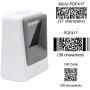 TEEMI Handsfree 1D 2D Barcode Scanner, with Top Trigger Button, QR Omnidirectional Desktop USB Automatic Bar Code Imager, Capture Screen barcodes, TMSL-60 White