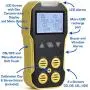 Basic MULTIGAS + Pump Analyzer, Detector, Meter by Forensics | O2, CO, H2S, LEL | USB Recharge | Sound, Light & Vibration Alarms | USA NIST Calibration |