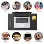 TESOBI Large Natural Cork & Leather Desk Pad, Double-Sided Desk Protector, Smooth Surface Mouse Pad, Waterproof Desk Mat for Office/Home/Gaming (24'' x 14'' Black)