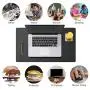 TESOBI Large Natural Cork & Leather Desk Pad, Double-Sided Desk Protector, Smooth Surface Mouse Pad, Waterproof Desk Mat for Office/Home/Gaming (24'' x 14'' Black)