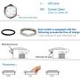 12mm 1/2'' Momentary Push Button Switch 1NO SPST Black Metal Shell LED Ring Light Waterproof Toggle Switches (Blue Light)