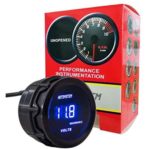 HOTSYSTEM Electronic Voltmeter Voltage Volt Gauge Meter Blue Digital LED 2inches 52mm for Car Vehicle Auto
