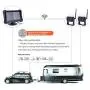 Yuwei Digital Wireless Backup Camera System,YW-77214 Dual HD 720P Camera Wireless Reverse System with Night Vision and Wide Viewing Angles, 7inch Wireless Monitor Split Screen for Trailer, RVs, Ca