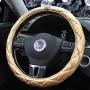 Queens Car Steering Wheel Cover with Noble Crown + Bling Diamond + Exquisite Lattice Design Auto Stylish Elegant Collection Accessories Universal 15''/38cm (Gold)