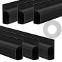 Updated 94'' J Channel Cable Raceway - Desk Cord Organizer - Computer Cable Management Under Desk with 196'' Mounting Tape - 6 Count Desk Cable Tray for Office, Home (6X 15.7 Each, Medium, Black) Updated 94'' J Channel Cable Raceway - Desk Cord Organizer - Computer Cable Management Under Desk with 196'' Mounting Tape - 6 Count Desk Cable Tray for Office, Home (6X 15.7 Each, Medium, Black)