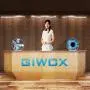 GIWOX Tabletop 3D Hologram Fan Display Projector with Rechargeable Battery, Transparent Silent Protect Cover and Handle Level Design - Mini Size and Protable Holographic Fan Display (12Inch)