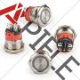 APIELE 10 Amp 22mm Momentary Push Button Switch 12V Angel Eye LED Waterproof Stainless Steel Round Self Reset 7/8 1NO 1NC (10 Amp/White Led)