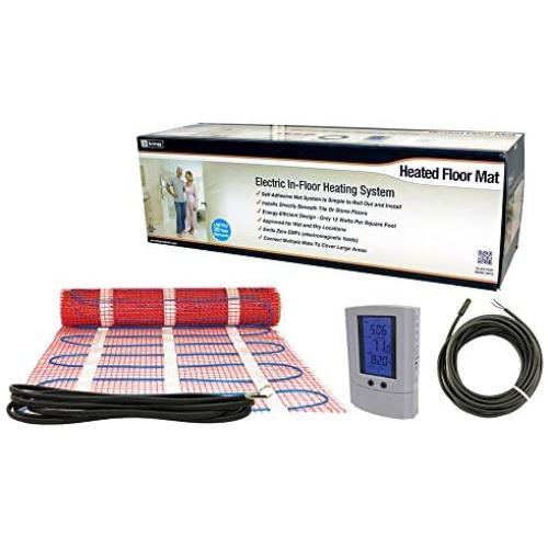 King Electric FCM1-25T 120-volt Electric in Floor Heating Mat 25 Square Feet with Stat