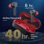Wireless Earbuds, Mpow M9 4-mic Noise Cancelling CVC 8.0 Bluetooth 5.0 Earphones in-Ear, Touch Control Stereo Bass Sports Headphones, 40H Playing Time/USB-C/IPX8 Waterproof, Single/Twin Mode, Red