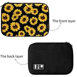 Beautiful Sunflowers Print Electronic Organizer Bag Pouch for Electronics Accessories