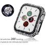 Fullife Compatible with Apple Watch Case, Bling Cases Replacement for Apple Watch 38mm 40mm 42mm 44mm Protective Bumper Compatible with Apple Watch Series 5 4 3 2 1, 38mm-Black
