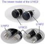 Ulincos Latching Pushbutton Switch U16F2 1NO1NC SPDT ON/Off Black Metal Shell with Blue LED Ring Suitable for 16mm 5/8'' Mounting Hole (Blue)