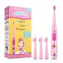 Vekkia Sonic Rechargeable Kids Electric Toothbrush, 3 Modes with Memory, Fun & Easy Cleaning, 31000 Strokes, IPX7 Waterproof, 2-Min Timer for Age 3+, 4 Soft Bristles