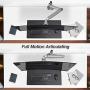 AVLT Single 13''-32'' Monitor Arm Desk Pole Mount fits One Flat/Curved/Ultrawide Monitor Full Motion Height Swivel Tilt Rotation Adjustable Monitor Arm - Silver/VESA/Heavy-Duty C-Clamp/Cable Management