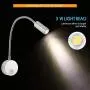 ZazenTech DC 12V Reading Lights, RV Interior Lights with USB Charging Port, 3W Warm White Flexible Gooseneck Lamp for Car, Van, Boat and Motorhome (Aluminum)