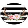 Smooffly Antlers Mouse Pad Deer Antlers Mouse Pad, Striped Mouse Pad, Office Desk, Mousepad, Cute Mouse Pad Size 7.9 x 7.9 x 0.12 Inch