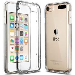 ULAK Soft TPU Bumper PC Back Hybrid Case for iPod Touch 6/iPod Touch 5/iPod Touch 7 - Retail Packaging - Clear Slim