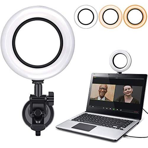 Hagibis Video Conference Lighting Kit,Computer/Laptop Moniter LED Video Light Dimmable 6500K Ring Light for Remote Working,Zoom Call,Self Broadcasting,Live Streaming