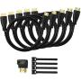 5 Pack High-Speed HDMI Cables-6ft with 90 Degree Adapter, Gold Plated Connectors, Cord Ties for TV PC Playstaion Support Ethernet, 3D, 1080P, ARC, Save Money & Deliver Dazzling Quality