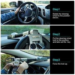 Blueshyhall Anti Theft Safety Alarm Steering Wheel T-Lock Universal for Auto Car Truck