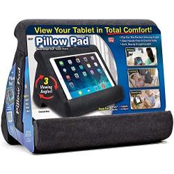 Ontel Pillow Pad Multi-Angle Soft Tablet Stand, Charcoal Grey