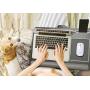 HUANUO Lap Desk - Fits up to 17 inches Laptop Desk, Built in Wrist Pad for Notebook, MacBook, Tablet, Lap Laptop Desk with Tablet, Pen & Phone Holder (Black Woodgrain, Big)