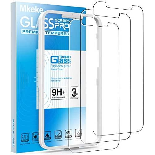 Mkeke Compatible with iPhone 12 Screen Protector, Tempered Glass Screen Protector for iphone 12 Pro 6.1 inch 3-Pack